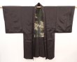 Photo6: 6703T14z540 Vintage Japanese Kimono Silk Men's HAORI Shishi Dark brown (6)