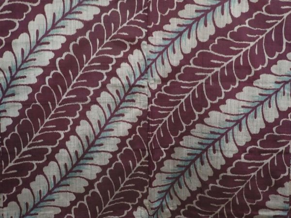 Photo3: 6704T01z440 Antique Japanese Kimono Silk HAORI Wisteria Grape (3)