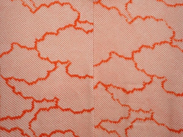 Photo3: 6704T03z580 Vintage Japanese Kimono Silk SHIBORI HAORI Cloud Peach (3)