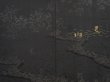 Photo3: 6704T04z610 Vintage Japanese Kimono Silk HAORI Itsukushima Shrine Black (3)