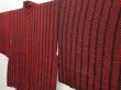 Photo2: 6704T05z550 Vintage Japanese Kimono Silk SHIBORI HAORI  Dark red (2)