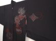 Photo2: 6704T07z470 Vintage Japanese Kimono Silk HAORI Shishi Black (2)