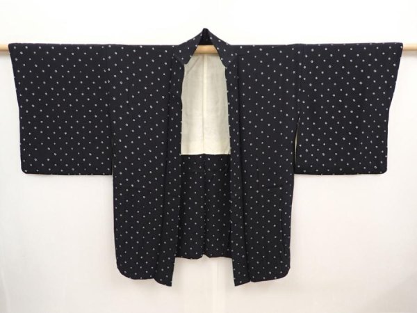 Photo5: 6704T08z500 Vintage Japanese Kimono Silk HAORI Hemp Black (5)