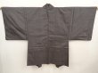 Photo5: 6704T09z490 Vintage Japanese Kimono Silk Men's OSHIMA HAORI Hawk Brown-Gray (5)