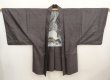 Photo6: 6704T09z490 Vintage Japanese Kimono Silk Men's OSHIMA HAORI Hawk Brown-Gray (6)