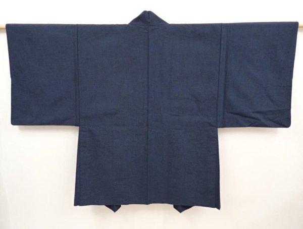 Photo4: 6704T10z660 Vintage Japanese Kimono Silk Men's HAORI  Navy-Gray (4)