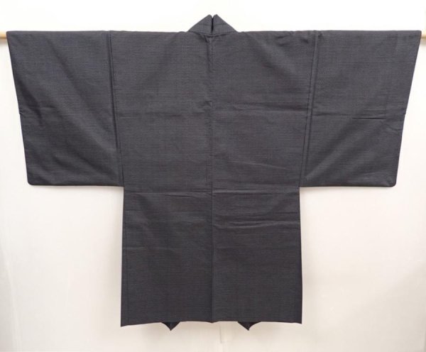 Photo5: 6704T11z440 Vintage Japanese Kimono Silk Men's HAORI Gourd Black (5)