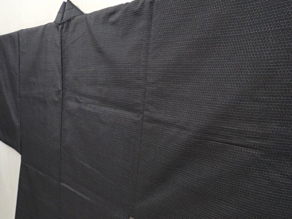 Photo7: 6704T11z440 Vintage Japanese Kimono Silk Men's HAORI Gourd Black (7)