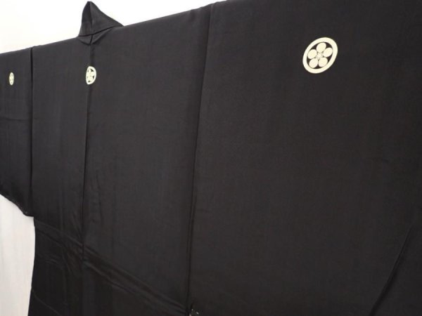 Photo6: 6704T13z540 Vintage Japanese Kimono Silk Men's HAORI Daruma Black (6)