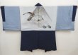 Photo1: 6704T14z490 Vintage Japanese Kimono Silk Men's HAORI 一富士二鷹三茄子 (1)