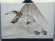 Photo2: 6704T14z490 Vintage Japanese Kimono Silk Men's HAORI 一富士二鷹三茄子 (2)