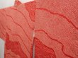 Photo2: 6708T01z420 Vintage Japanese Kimono Silk SHIBORI HAORI Wave Dark red (2)