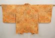 Photo1: 6708T02z620 Vintage Japanese Kimono Silk HAORI Flowers Dark orange (1)