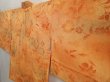 Photo2: 6708T02z620 Vintage Japanese Kimono Silk HAORI Flowers Dark orange (2)