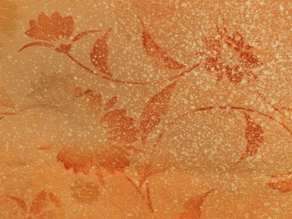 Photo4: 6708T02z620 Vintage Japanese Kimono Silk HAORI Flowers Dark orange (4)