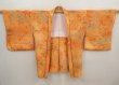 Photo5: 6708T02z620 Vintage Japanese Kimono Silk HAORI Flowers Dark orange (5)