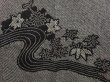Photo5: 6708T05z490 Vintage Japanese Kimono Silk SHIBORI HAORI Flower Black (5)