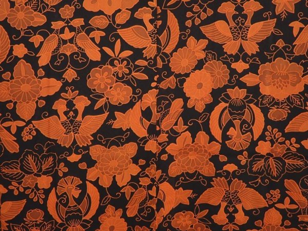 Photo3: 6708T06z530 Vintage Japanese Kimono Silk HAORI Bird Black (3)