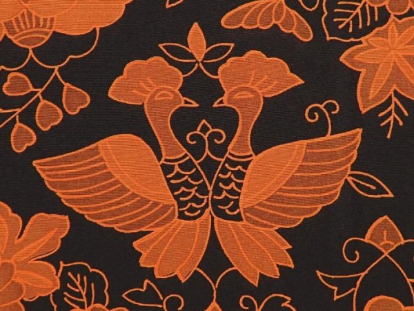 Photo5: 6708T06z530 Vintage Japanese Kimono Silk HAORI Bird Black (5)