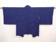 Photo1: 6708T07z450 Vintage Japanese Kimono Silk HAORI Trees Navy (1)