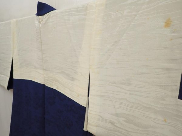 Photo8: 6708T07z450 Vintage Japanese Kimono Silk HAORI Trees Navy (8)