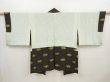 Photo6: 6708T08z570 Vintage Japanese Kimono Silk HAORI  Green-Gray (6)