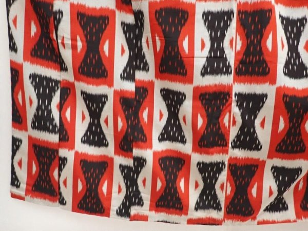 Photo4: 6708T12z850 Vintage Japanese Kimono Silk OMESHI KOMON  Dark red (4)