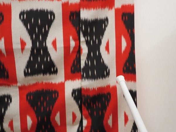 Photo8: 6708T12z850 Vintage Japanese Kimono Silk OMESHI KOMON  Dark red (8)