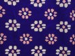 Photo6: 6708T13z580 Vintage Japanese Kimono Silk KOMON Flower Dark lavender blue (6)