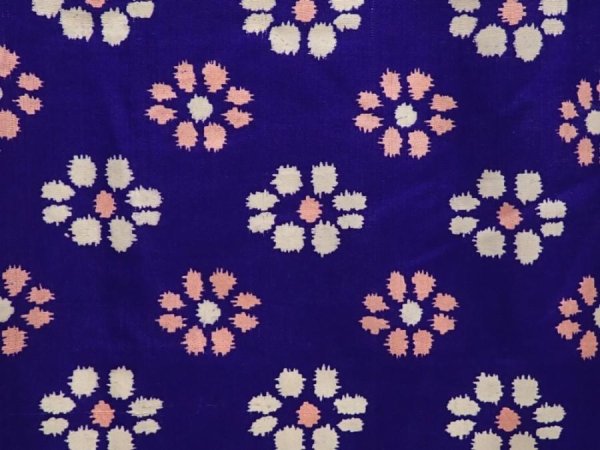 Photo6: 6708T13z580 Vintage Japanese Kimono Silk KOMON Flower Dark lavender blue (6)