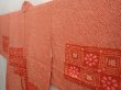 Photo2: 6709T02z390 Vintage Japanese Kimono Silk SHIBORI HAORI Flower Dark orange (2)