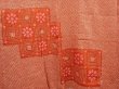 Photo3: 6709T02z390 Vintage Japanese Kimono Silk SHIBORI HAORI Flower Dark orange (3)