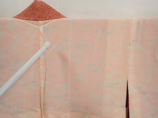 Photo8: 6709T02z390 Vintage Japanese Kimono Silk SHIBORI HAORI Flower Dark orange (8)
