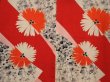 Photo3: 6709T03z490 Antique Japanese Kimono Silk HAORI Flowers Dark red (3)