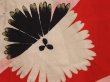Photo4: 6709T03z490 Antique Japanese Kimono Silk HAORI Flowers Dark red (4)