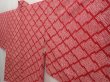 Photo2: 6709T04z400 Vintage Japanese Kimono Silk SHIBORI HAORI  Wine red (2)