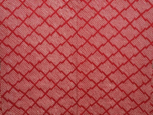 Photo3: 6709T04z400 Vintage Japanese Kimono Silk SHIBORI HAORI  Wine red (3)