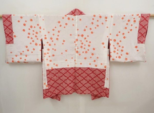 Photo6: 6709T04z400 Vintage Japanese Kimono Silk SHIBORI HAORI  Wine red (6)