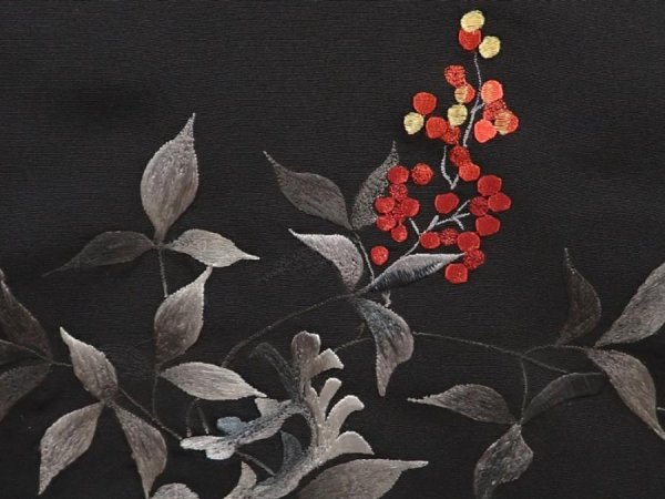 Photo4: 6709T05z560 Vintage Japanese Kimono Silk HAORI Nandin Black (4)