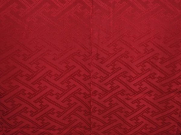 Photo3: 6709T06z470 Vintage Japanese Kimono Silk HAORI Sayagata Wine red (3)
