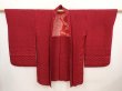 Photo5: 6709T06z470 Vintage Japanese Kimono Silk HAORI Sayagata Wine red (5)