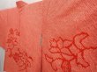 Photo2: 6709T07z440 Vintage Japanese Kimono Silk SHIBORI HAORI Flower Tomato red (2)
