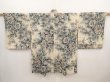 Photo1: 6709T08z370 Vintage Japanese Kimono Silk HAORI Flower Sand beige (1)