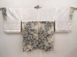 Photo6: 6709T08z370 Vintage Japanese Kimono Silk HAORI Flower Sand beige (6)