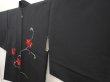 Photo2: 6709T11z570 Vintage Japanese Kimono Silk HAORI Flower Black (2)