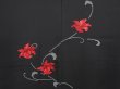 Photo3: 6709T11z570 Vintage Japanese Kimono Silk HAORI Flower Black (3)