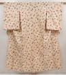 Photo1: 6709T12z620 Vintage Japanese Kimono Silk MEISEN KOMON Peach (1)