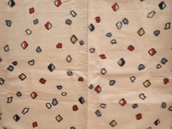 Photo5: 6709T12z620 Vintage Japanese Kimono Silk MEISEN KOMON Peach (5)