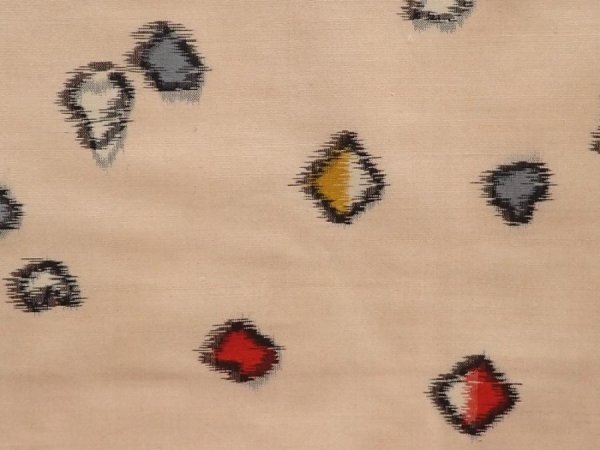 Photo6: 6709T12z620 Vintage Japanese Kimono Silk MEISEN KOMON Peach (6)