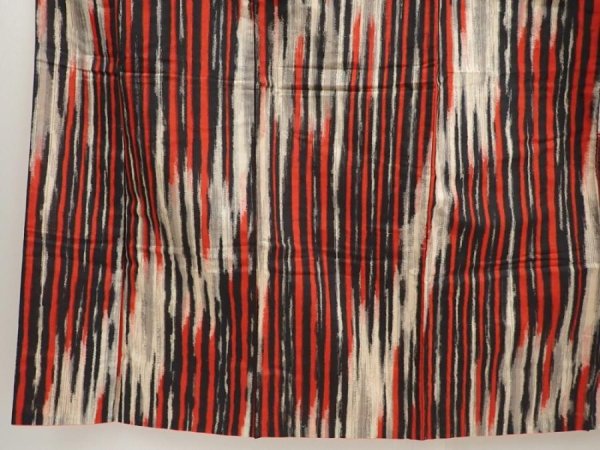 Photo4: 6709T13z670 Vintage Japanese Kimono Silk MEISEN KOMON  Dark red (4)